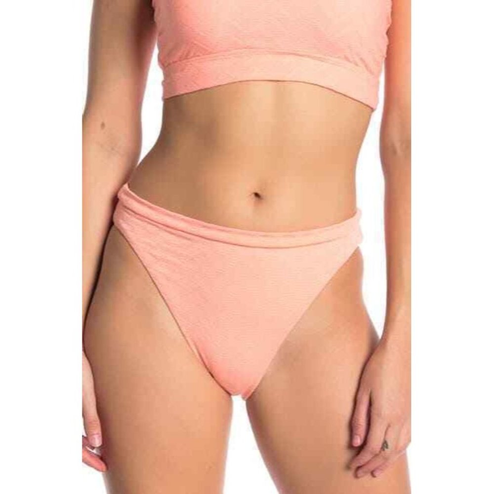 Becca Nwot $54 M French Cut Textured Bikini Bottoms Light Coral